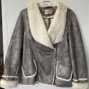 Silver Grey and White faux fur ladies jacket.